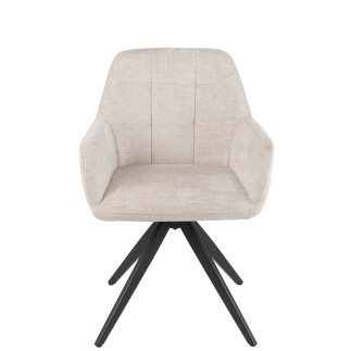 Cadeira lounge em metal bege 58x56,5x85 cm