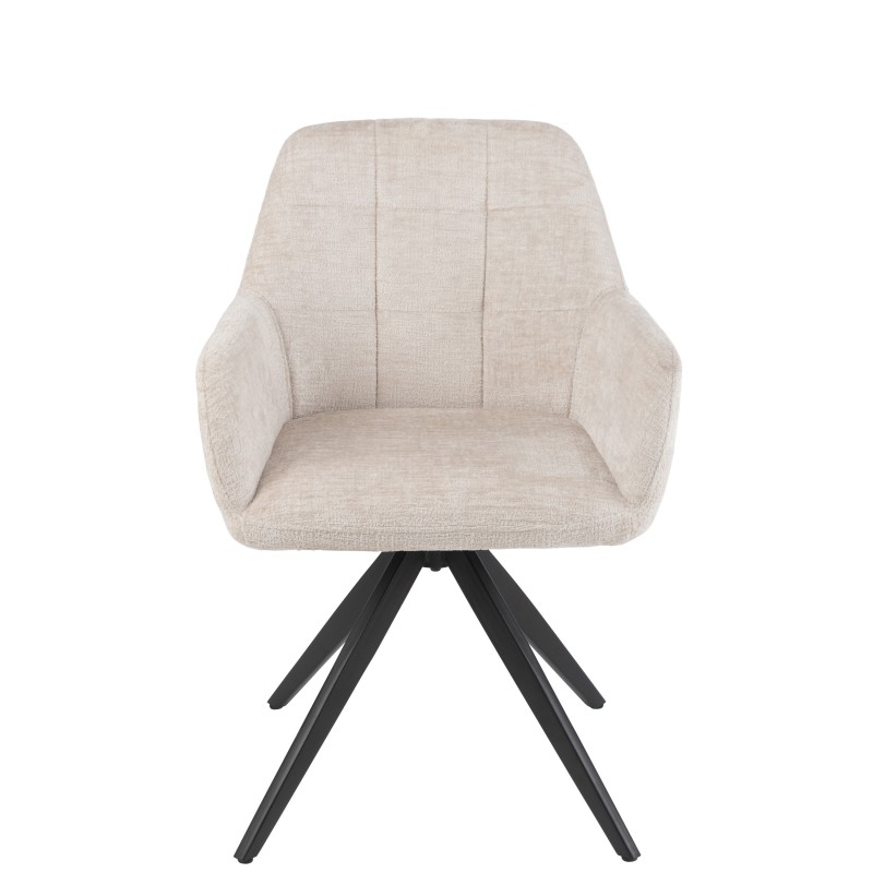 Cadeira lounge em metal bege 58x56,5x85 cm