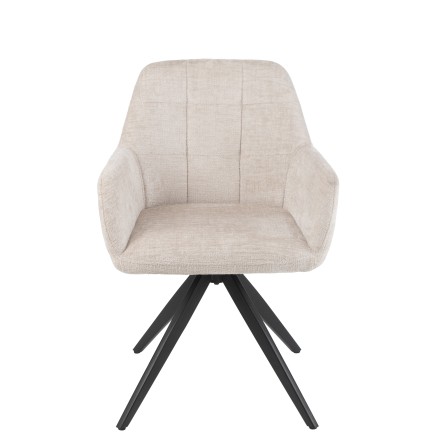 Sedia a sdraio in metallo beige 58x56,5x85 cm
