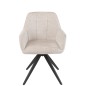 Cadeira lounge em metal bege 58x56,5x85 cm