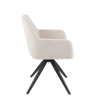 Sedia a sdraio in metallo beige 58x56,5x85 cm