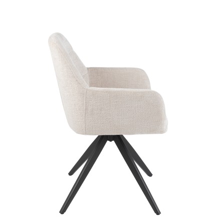 Sedia a sdraio in metallo beige 58x56,5x85 cm
