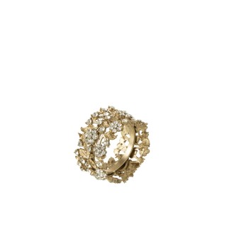 Caja de 6 anillos de servilletas de metal dorado de 5x5x3cm