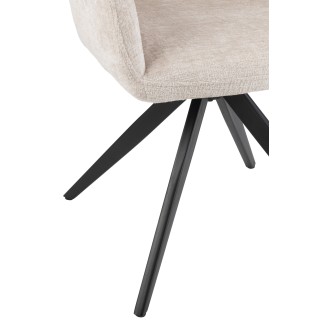Cadeira lounge em metal bege 58x56,5x85 cm