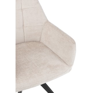 Cadeira lounge em metal bege 58x56,5x85 cm
