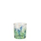 Photophore motif perroquet en verre bleu 7.3x7.3x8 cm Photophore motif perroquet en verre bleu 7.3x7.3x8 cm
