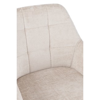 Sedia a sdraio in metallo beige 58x56,5x85 cm