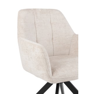 Cadeira lounge em metal bege 58x56,5x85 cm