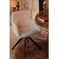 Cadeira lounge em metal bege 58x56,5x85 cm