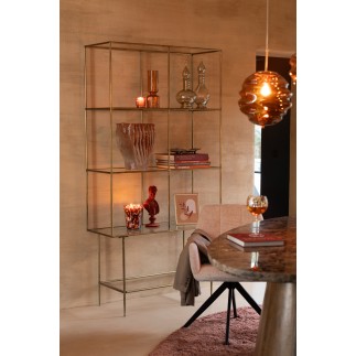 Cadeira lounge em metal bege 58x56,5x85 cm