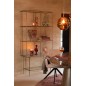 Cadeira lounge em metal bege 58x56,5x85 cm