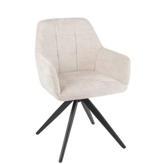 Cadeira lounge em metal bege 58x56,5x85 cm