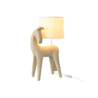 Lampada cavallo in resina beige 32x23.5x56 cm