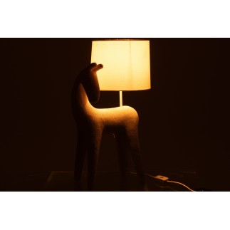 Lampada cavallo in resina beige 32x23.5x56 cm