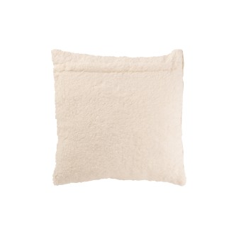 Cuscino quadrato con righe in cotone beige 45x45x12 cm