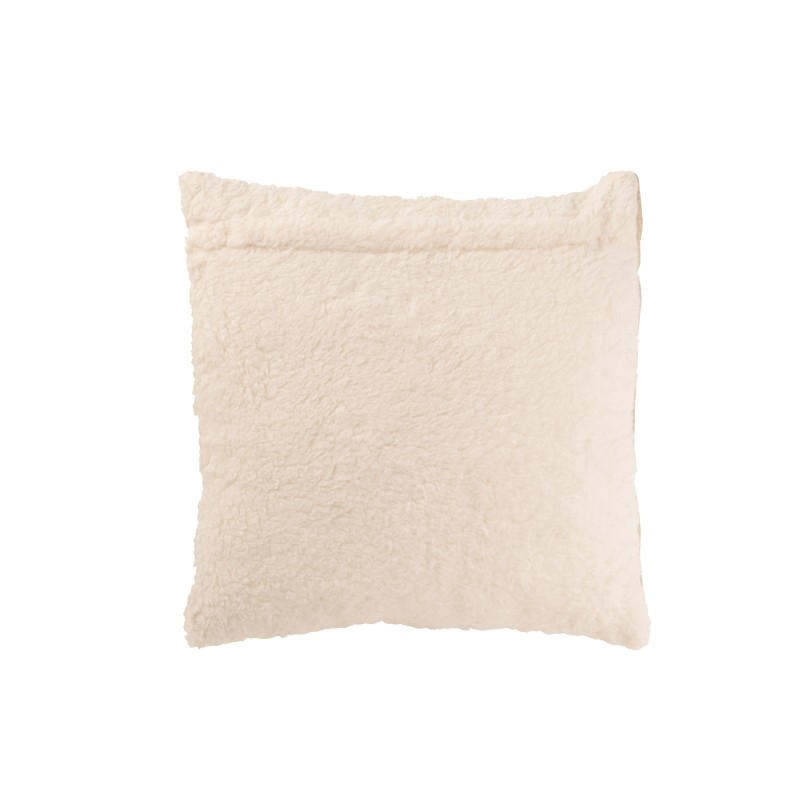 Coussin carré à lignes en coton beige 45x45x12 cm Coussin carré à lignes en coton beige 45x45x12 cm