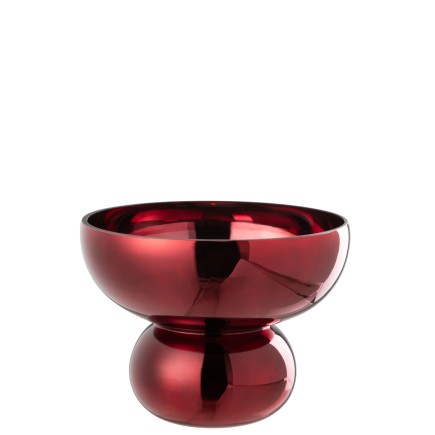 Jarrón de cristal rojo 23x23x17,5 cm