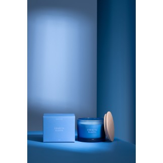 Vela perfumada «Embruns Marins» en tarro azul 11,5 x 11,5 x 10 cm