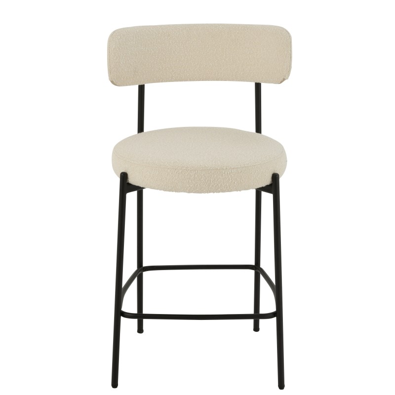 Sedia da bar in tessuto bianco 53x48x97 cm Sedia da bar in tessuto bianco 53x48x97 cm