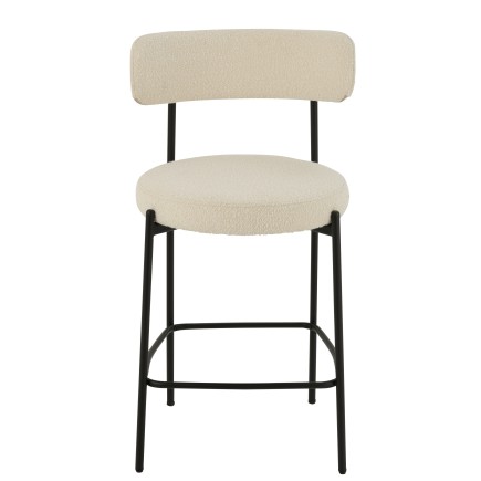 Cadeira de bar em tecido branco 53x48x97 cm