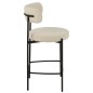 Cadeira de bar em tecido branco 53x48x97 cm Cadeira de bar em tecido branco 53x48x97 cm