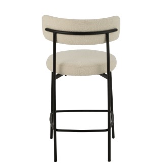 Sedia da bar in tessuto bianco 53x48x97 cm