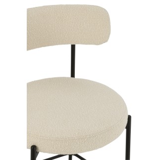 Sedia da bar in tessuto bianco 53x48x97 cm