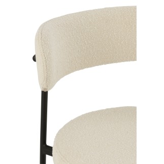 Cadeira de bar em tecido branco 53x48x97 cm