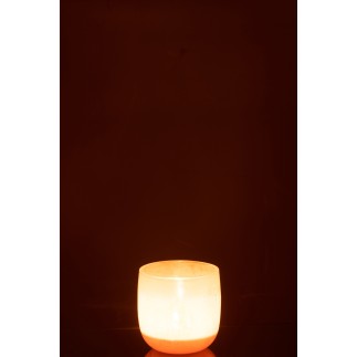 Photophore rond en verre corail 10x10x10cm