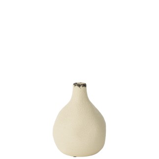 Jarrón pera de cerámica beige 15 x 15 x 20 cm