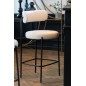Sedia da bar in tessuto bianco 53x48x97 cm Sedia da bar in tessuto bianco 53x48x97 cm