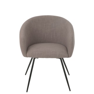 Sedia in tessuto color talpa 60x61x75 cm