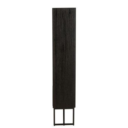 Cabinet avec tiroirs en métal noir 100x30x158 cm