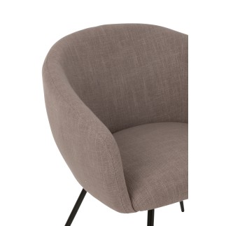 Chaise en textile taupe 60x61x75 cm