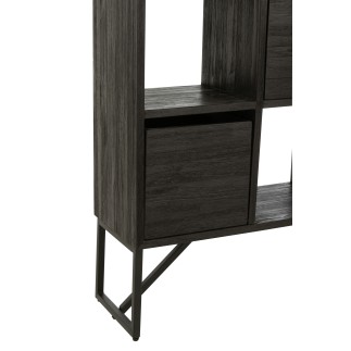 Cabinet avec tiroirs en métal noir 100x30x158 cm
