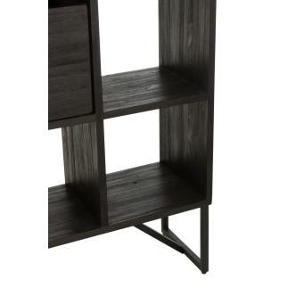 Cabinet avec tiroirs en métal noir 100x30x158 cm