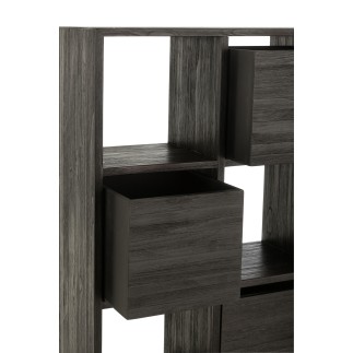 Cabinet avec tiroirs en métal noir 100x30x158 cm
