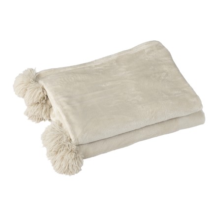 Plaid in tessuto beige 170x130x1 cm