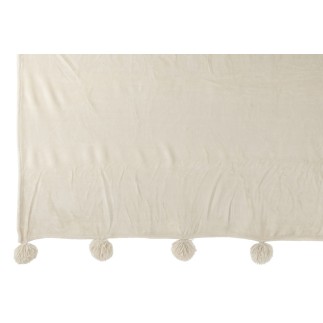 Plaid in tessuto beige 170x130x1 cm