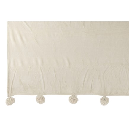 Plaid in tessuto beige 170x130x1 cm