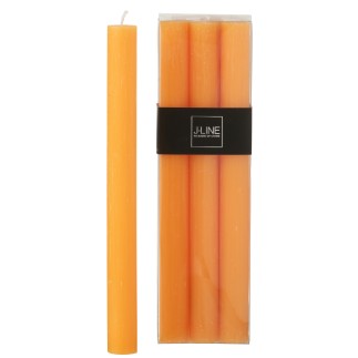 Conjunto de 6 velas em forma de bastão 9H laranja, 2,2 x 2,2 x 24 cm