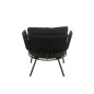 Set de 3 chaises en fer et rotin noir 150x72x70 cm Set de 3 chaises en fer et rotin noir 150x72x70 cm