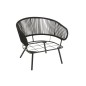 Conjunto de 3 cadeiras em ferro e rattan preto 150x72x70 cm Conjunto de 3 cadeiras em ferro e rattan preto 150x72x70 cm