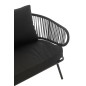Set de 3 chaises en fer et rotin noir 150x72x70 cm Set de 3 chaises en fer et rotin noir 150x72x70 cm