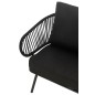Juego de 3 sillas de hierro y ratán negro 150 x 72 x 70 cm Juego de 3 sillas de hierro y ratán negro 150 x 72 x 70 cm