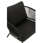 Set di 3 sedie in ferro e rattan nero 150x72x70 cm Set di 3 sedie in ferro e rattan nero 150x72x70 cm