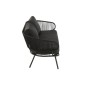 Set de 3 chaises en fer et rotin noir 150x72x70 cm Set de 3 chaises en fer et rotin noir 150x72x70 cm