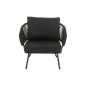 Set de 3 chaises en fer et rotin noir 150x72x70 cm Set de 3 chaises en fer et rotin noir 150x72x70 cm