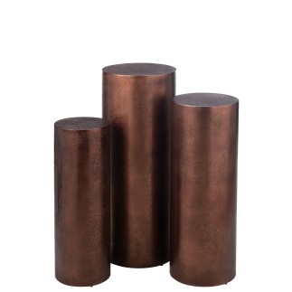 Set di 3 pilastri in metallo bronzo 35x35x90 cm