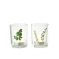 Photophore feuilles en verre multicolore 10x10x12.5 cm
